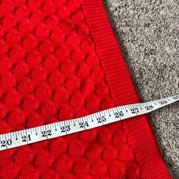 NWT Old Navy Honeycomb Crew Neck Sweater Sz XXL Red Holiday Cotton Blend - Picture 4 of 9